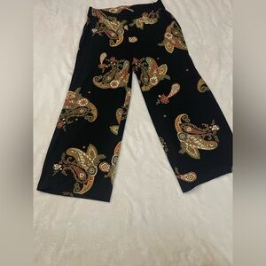 Vince Camuto Black Paisley Print Pants